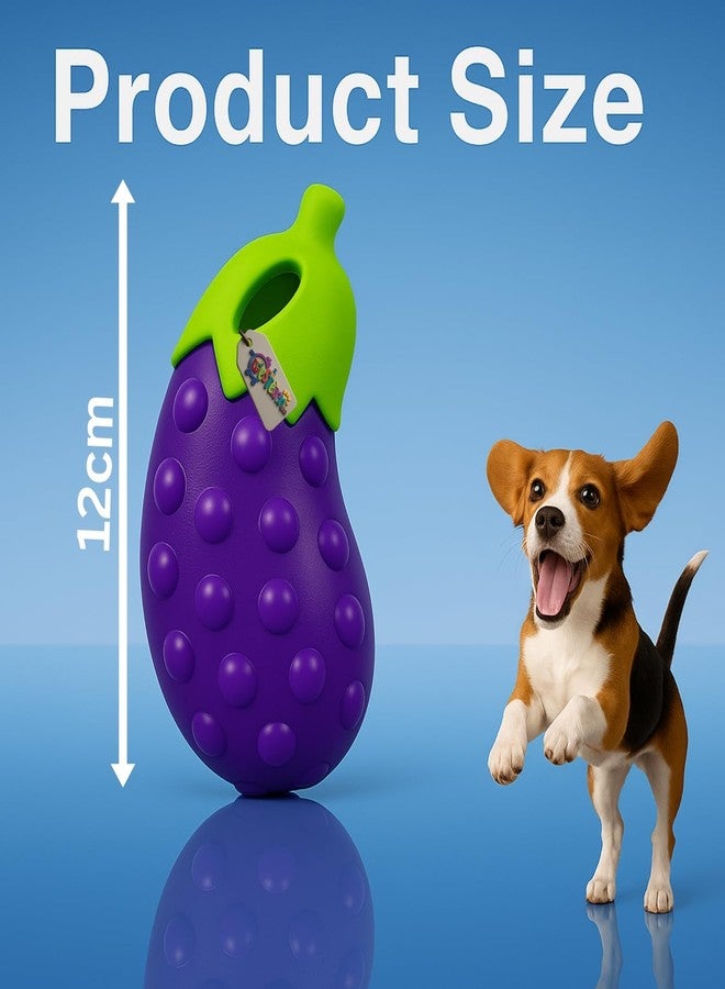 ويستيرن إرا لعبة صرير على شكل باذنجان للكلاب من العصر الغربي | تصميم مطاطي على شكل باذنجان للمضغ | صفارة مدمجة للمرح | سطح ناعم للجراء في مرحلة التسنين | لعبة تنظيف الأسنان | لعبة تفاعلية للعب والجلب (النوع 4) - Image 3